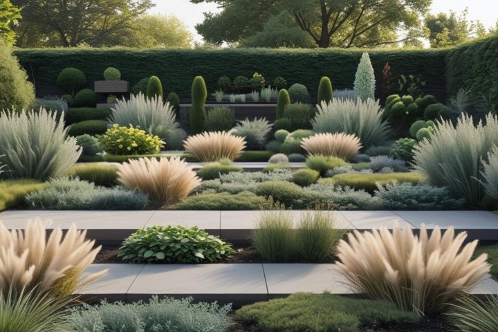 Struktura ogrodu całorocznego – rabaty oparte na formie roślin i traw ozdobnych